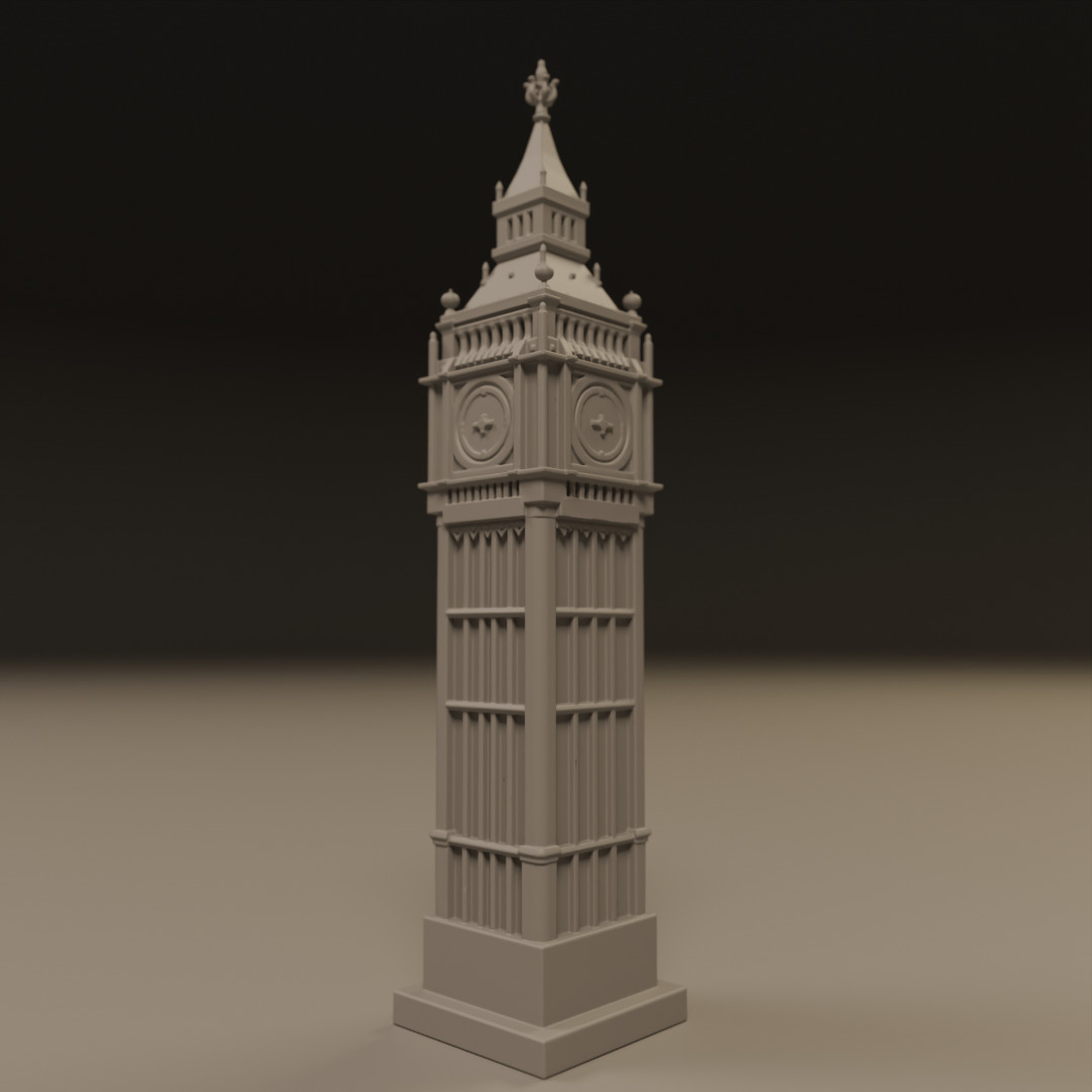 london clock 3D print model_4