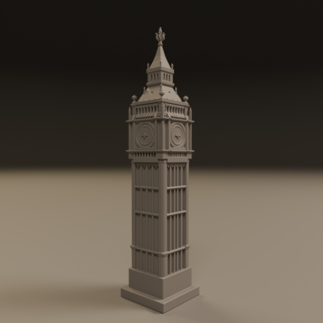 london clock 3D print model_7