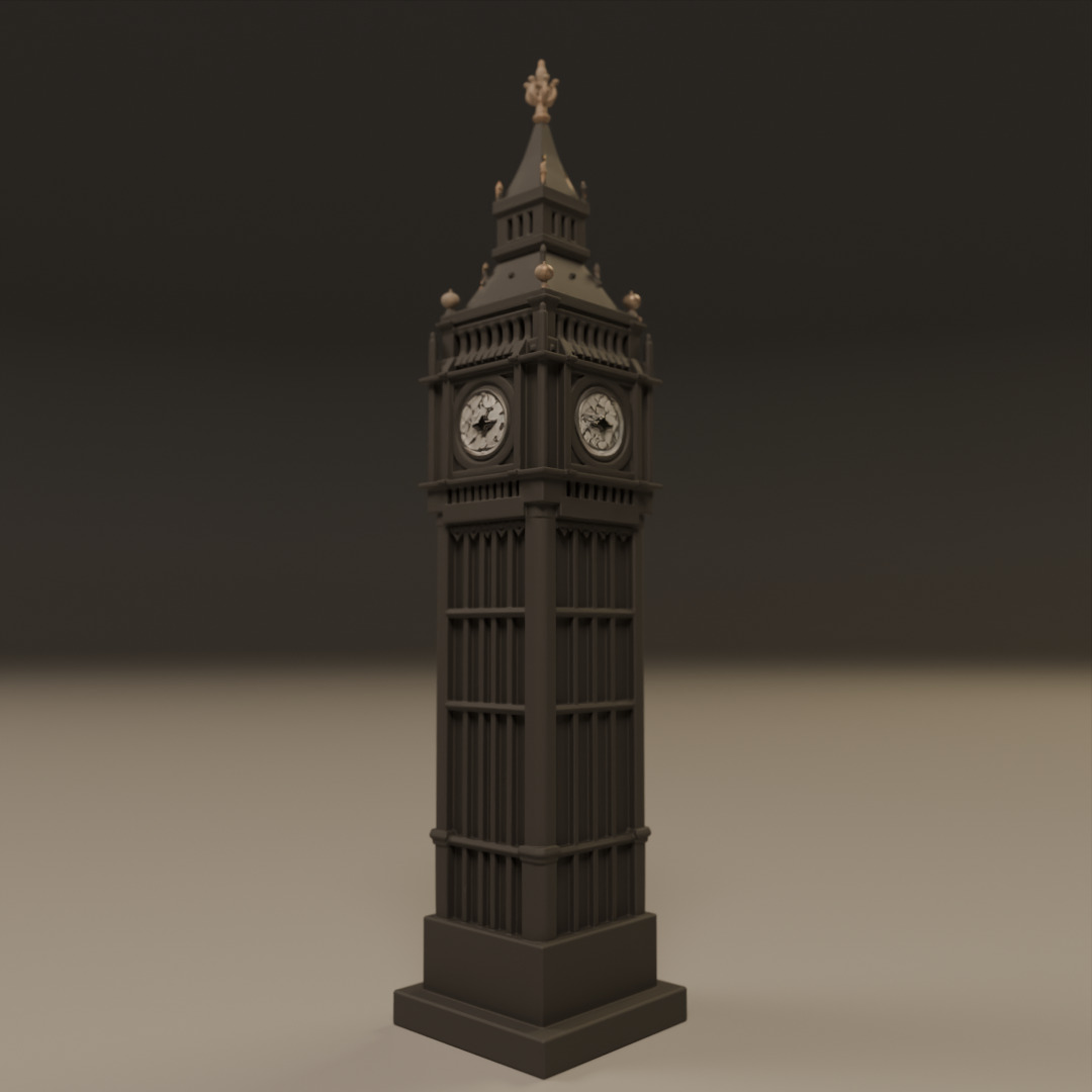 london clock 3D print model_12
