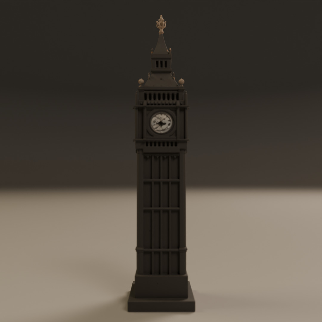 london clock 3D print model_11