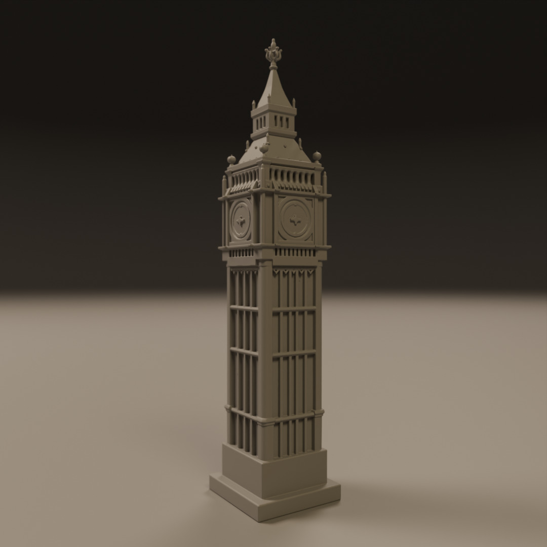 london clock 3D print model_5