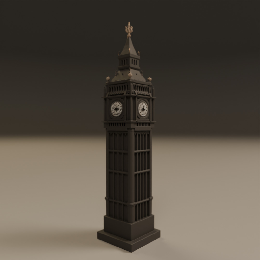 london clock 3D print model_15