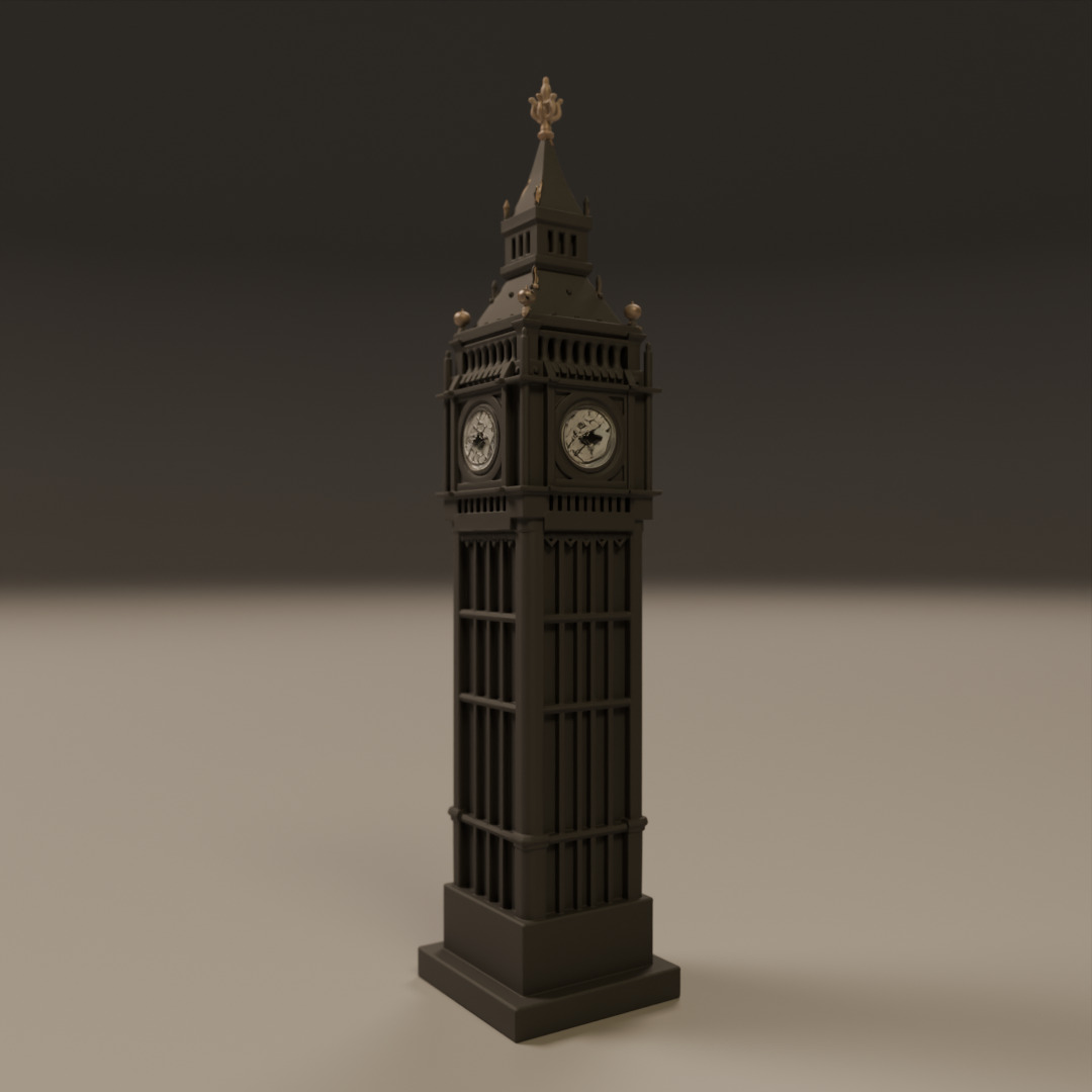 london clock 3D print model_13