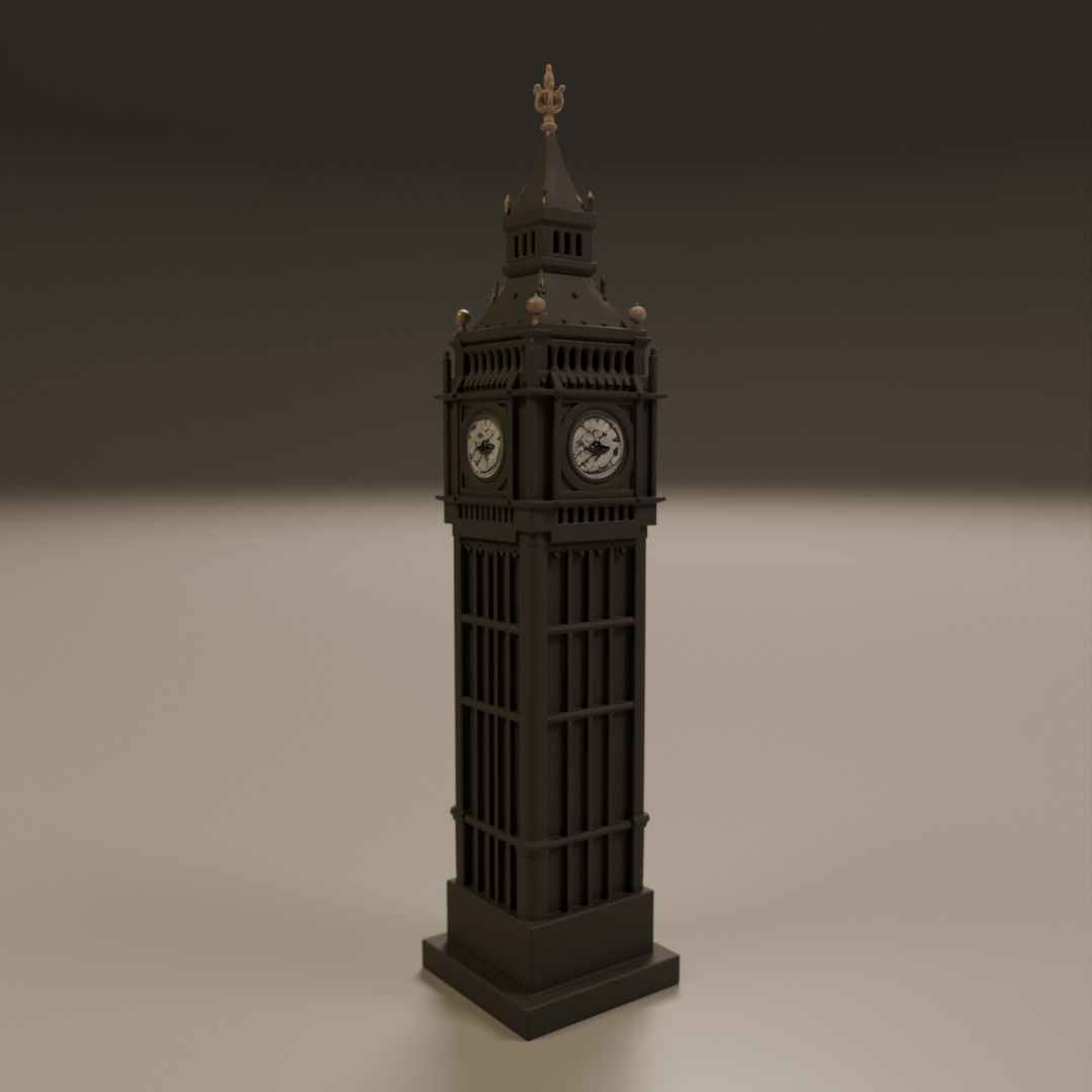 london clock 3D print model_14