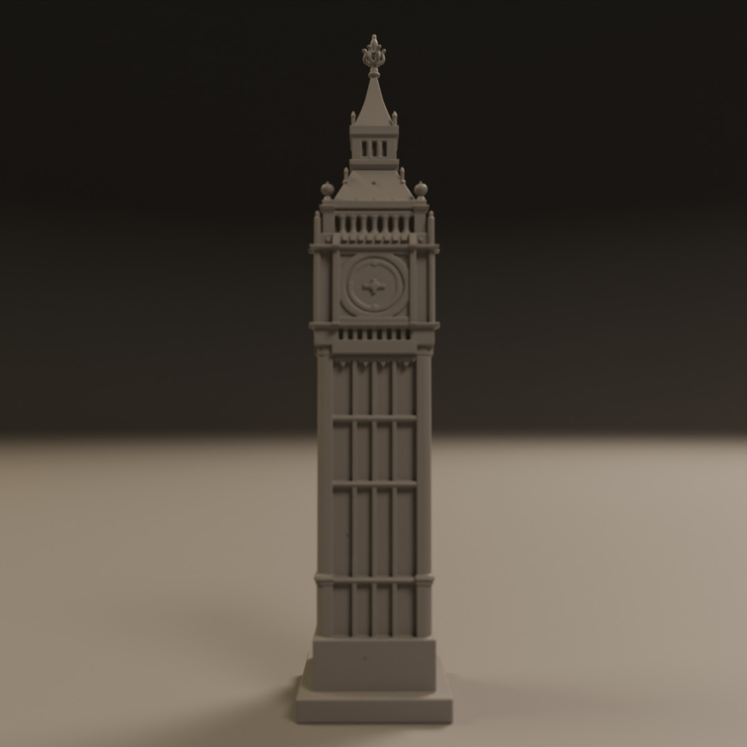 london clock 3D print model_3