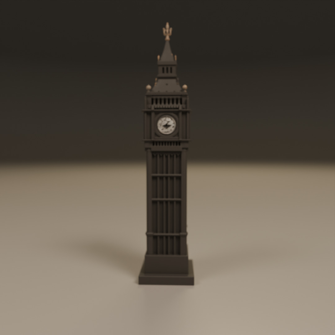 london clock 3D print model_9