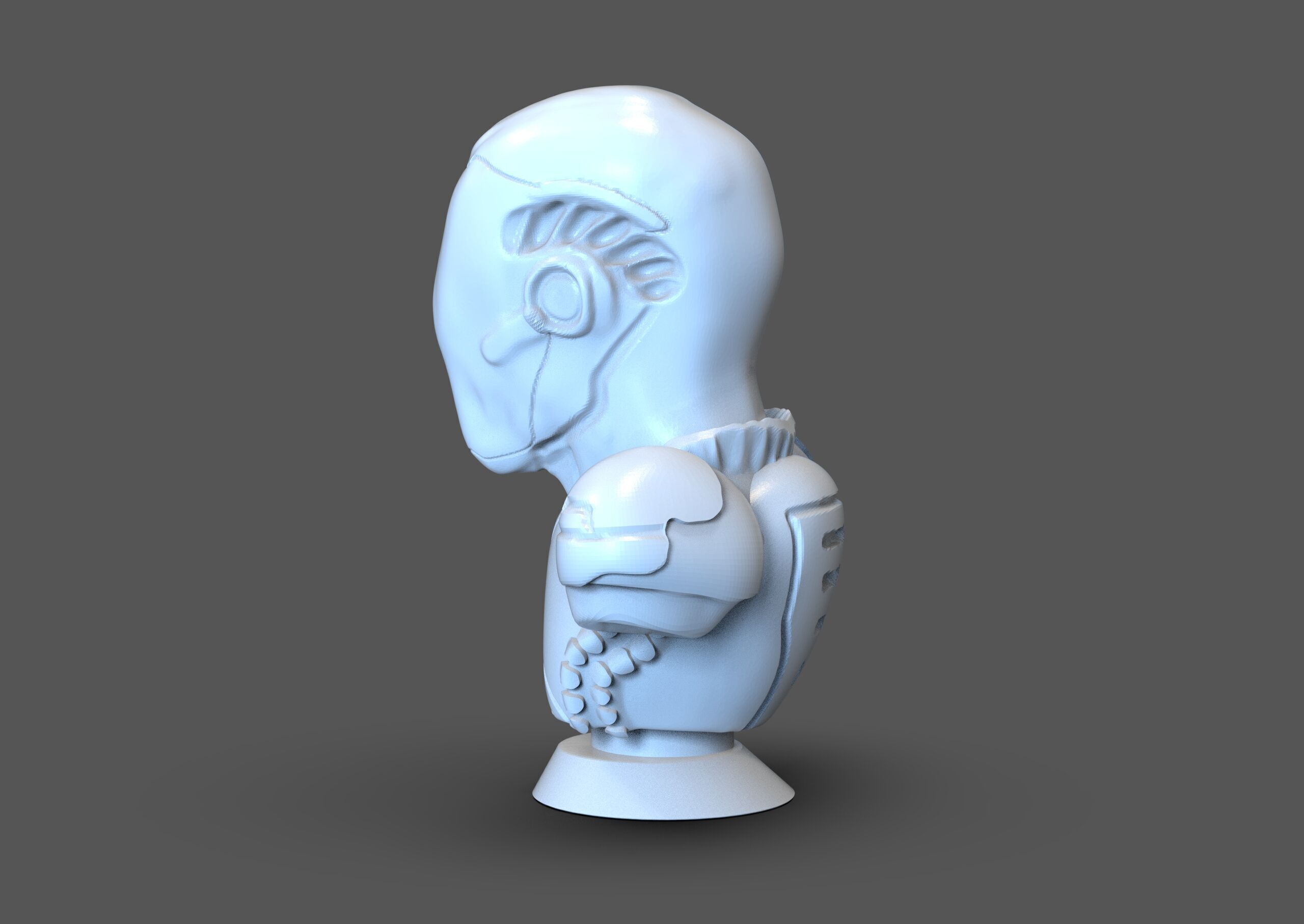 Cyborg Bust 3D print model_3