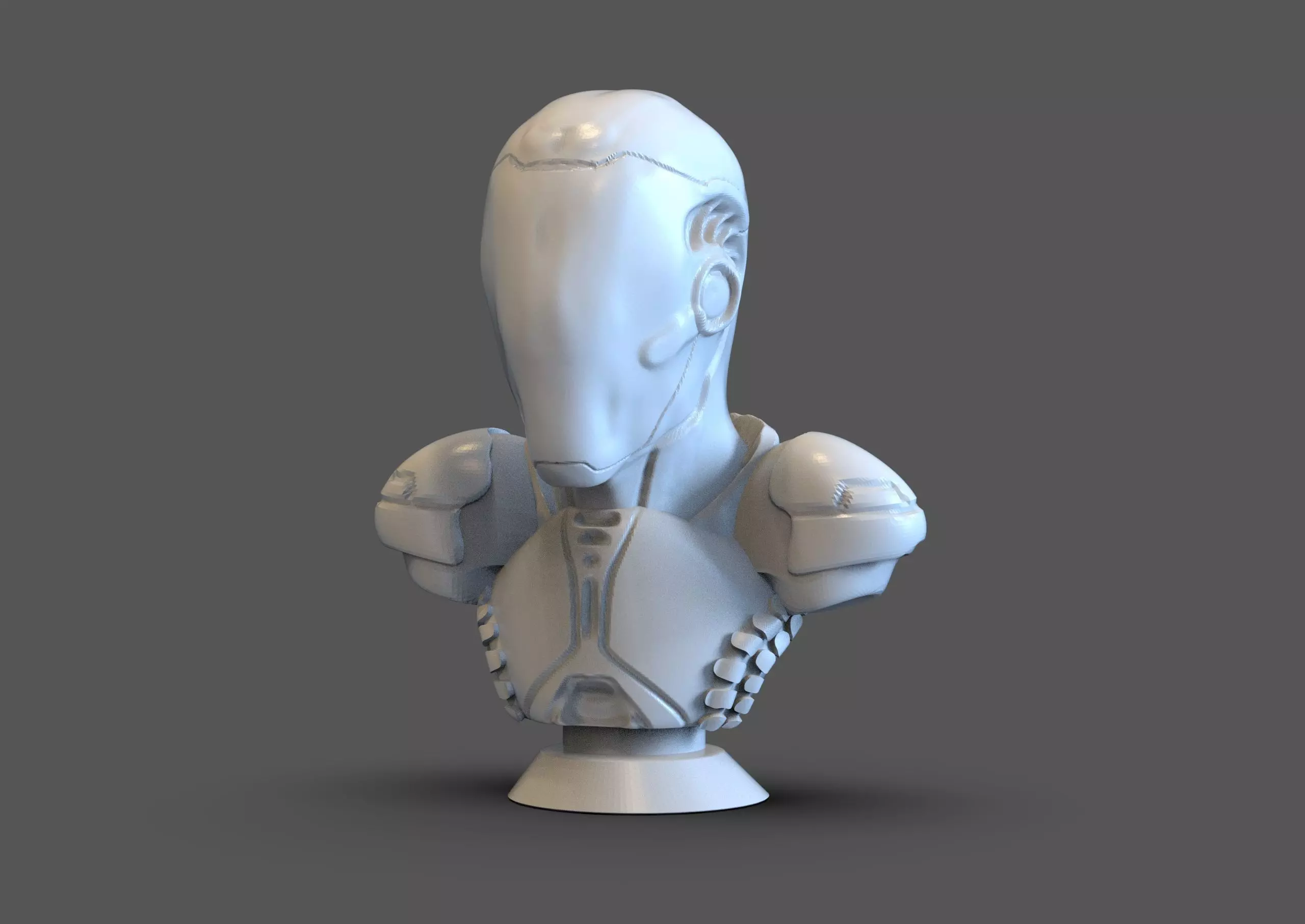 Cyborg Bust 3D print model_0