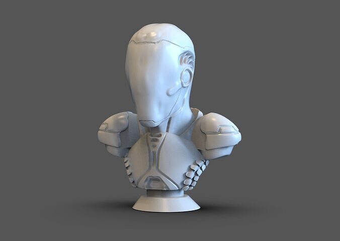 Cyborg Bust 3D print model