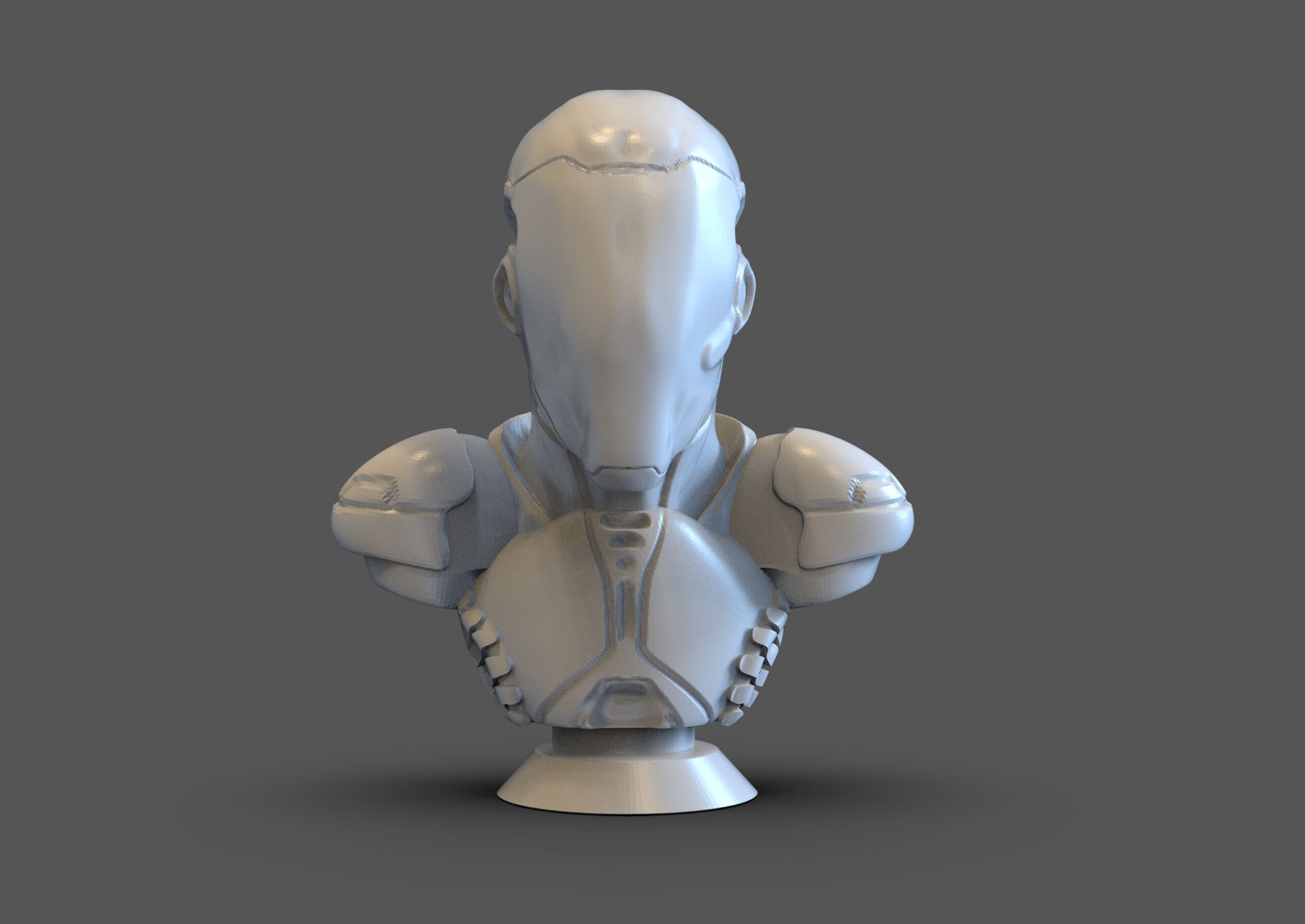 Cyborg Bust 3D print model_1
