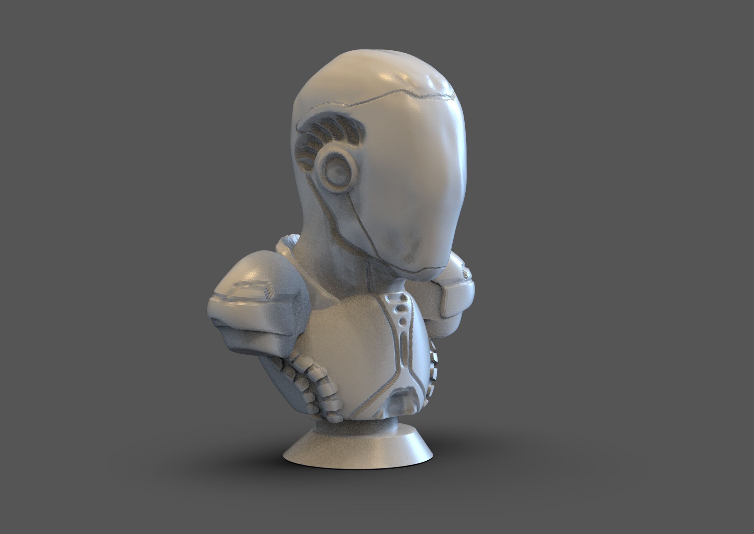 Cyborg Bust 3D print model_2