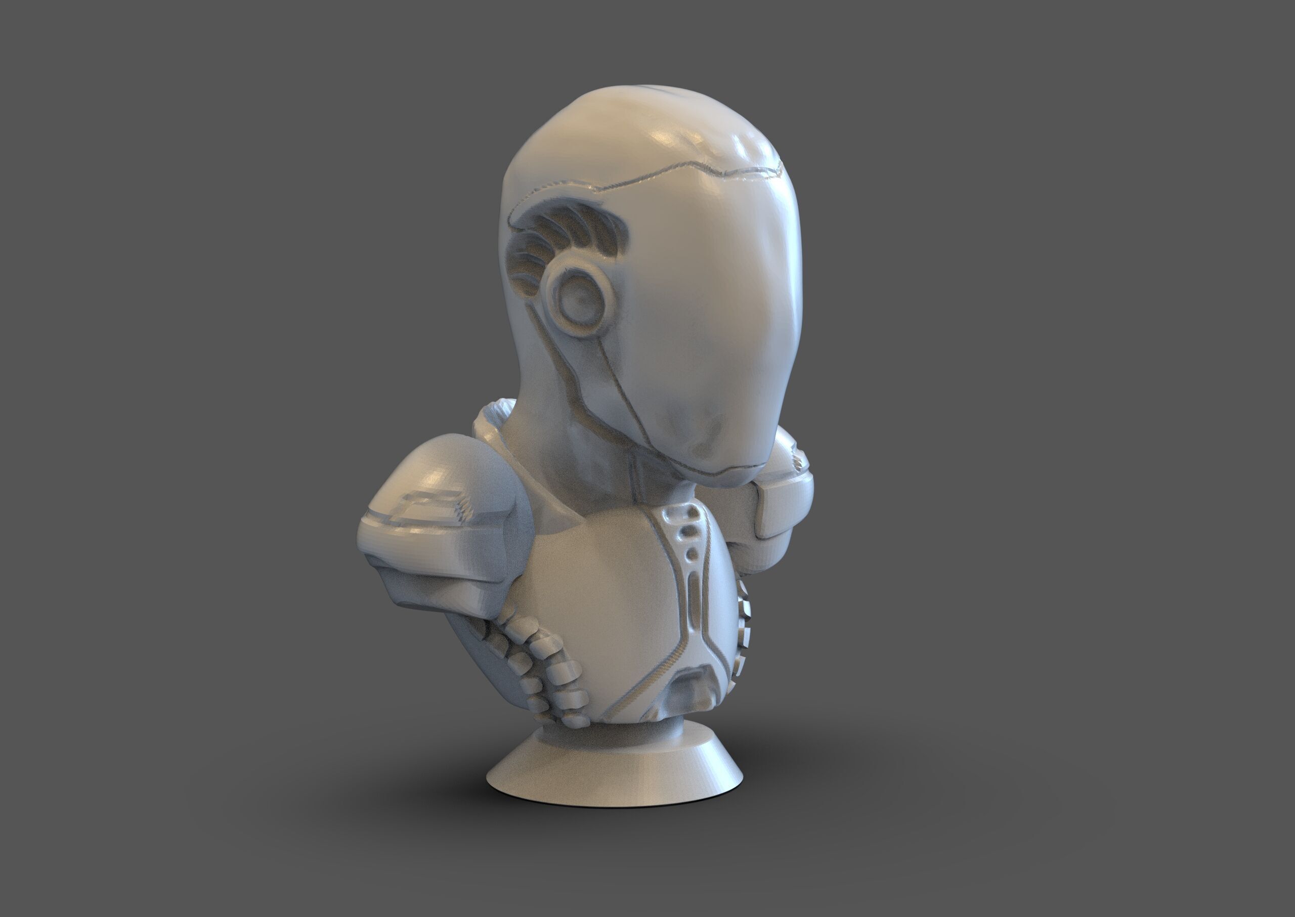 Cyborg Bust 3D print model_4