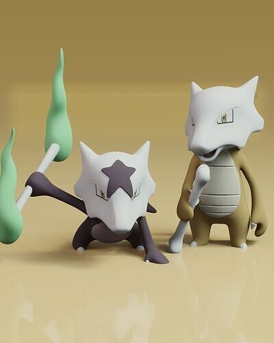 Marowak 1gen and alola version 3D print model