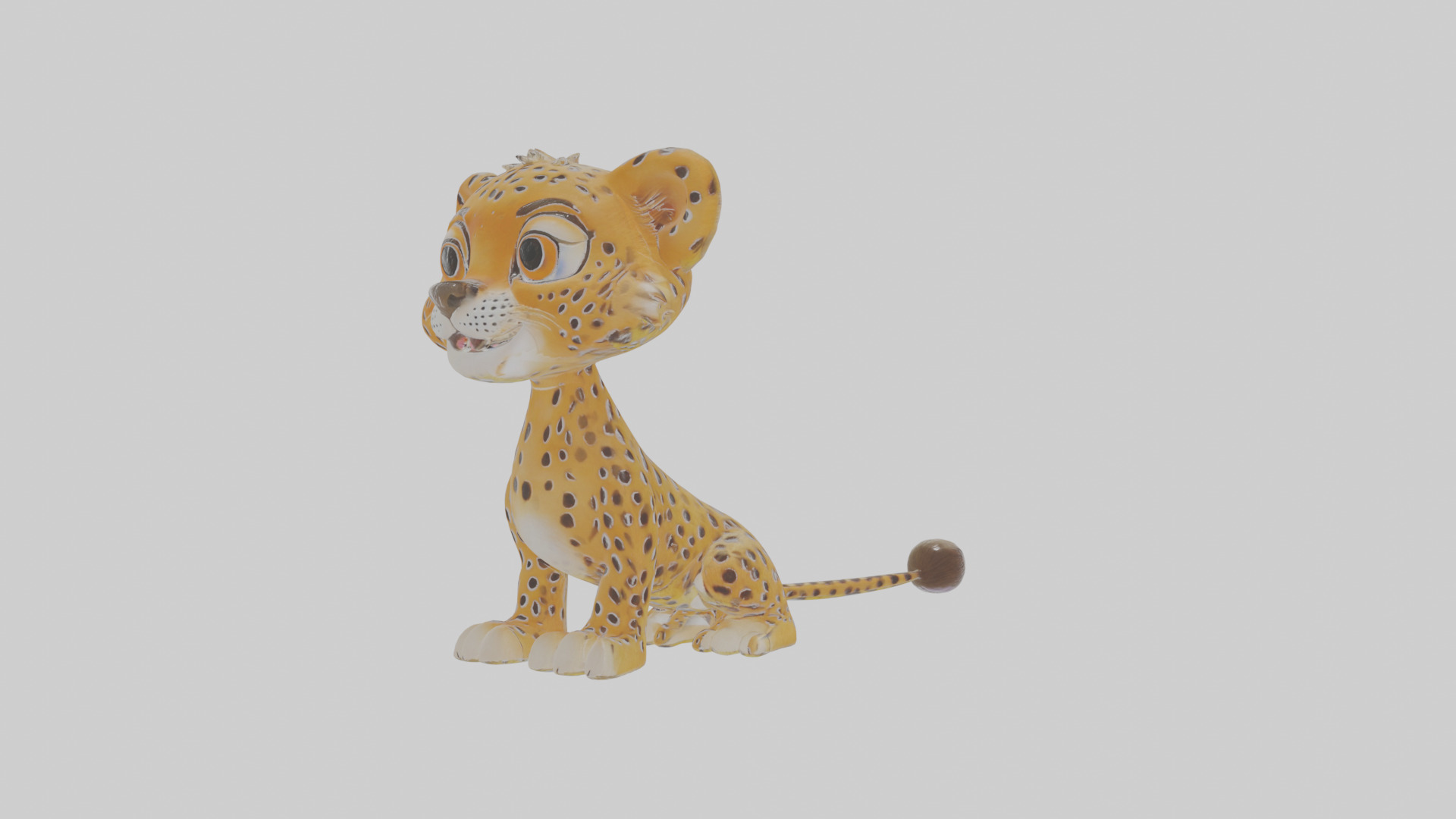 Cartoon Cheetah Low-poly 3D model_14