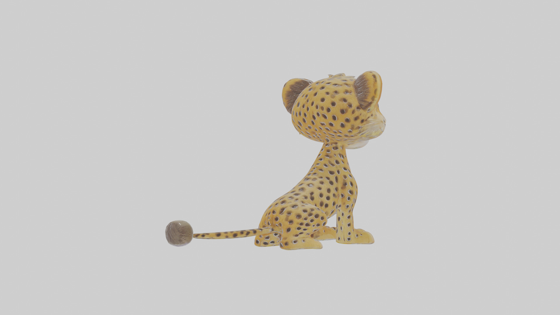 Cartoon Cheetah Low-poly 3D model_4