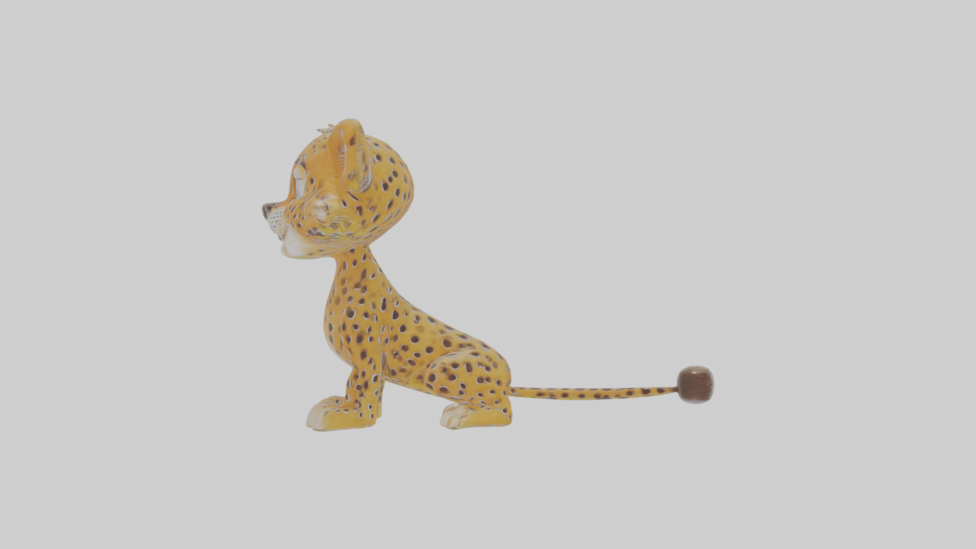 Cartoon Cheetah Low-poly 3D model_20