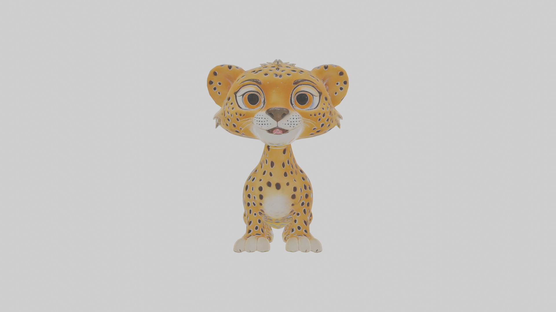 Cartoon Cheetah Low-poly 3D model_15