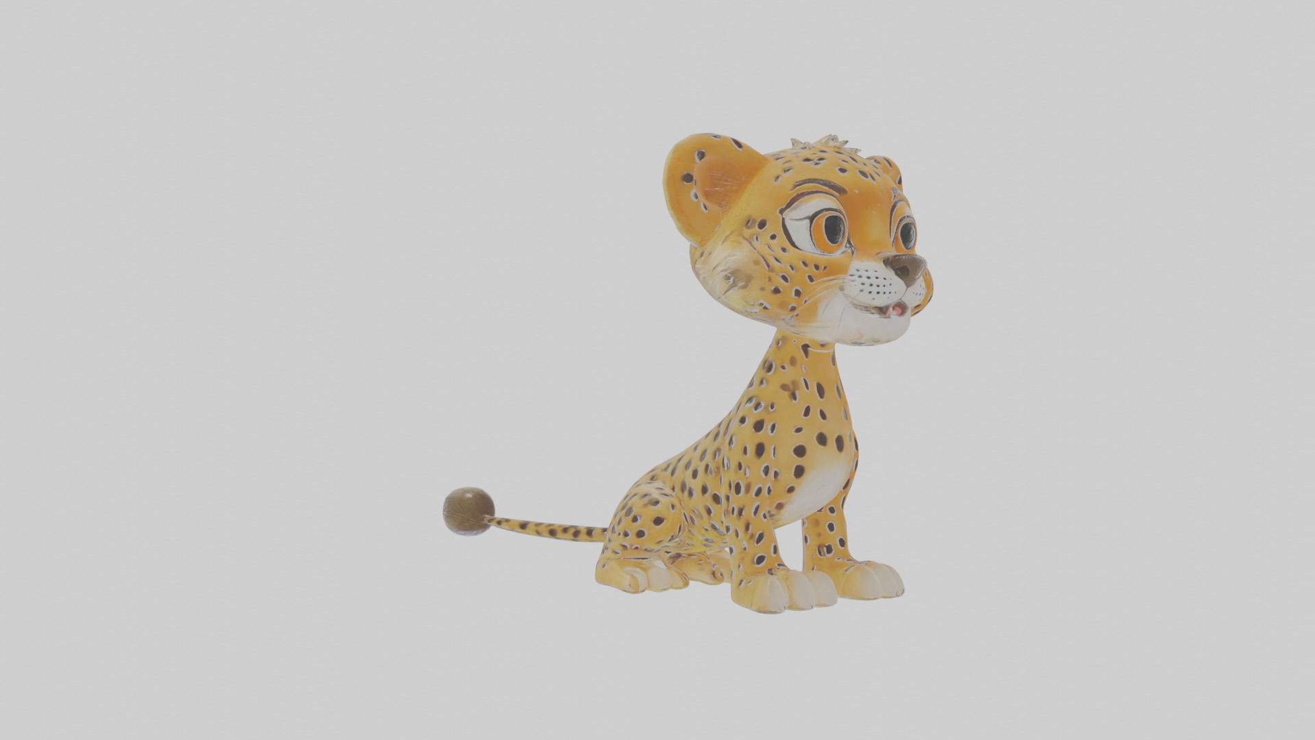 Cartoon Cheetah Low-poly 3D model_11