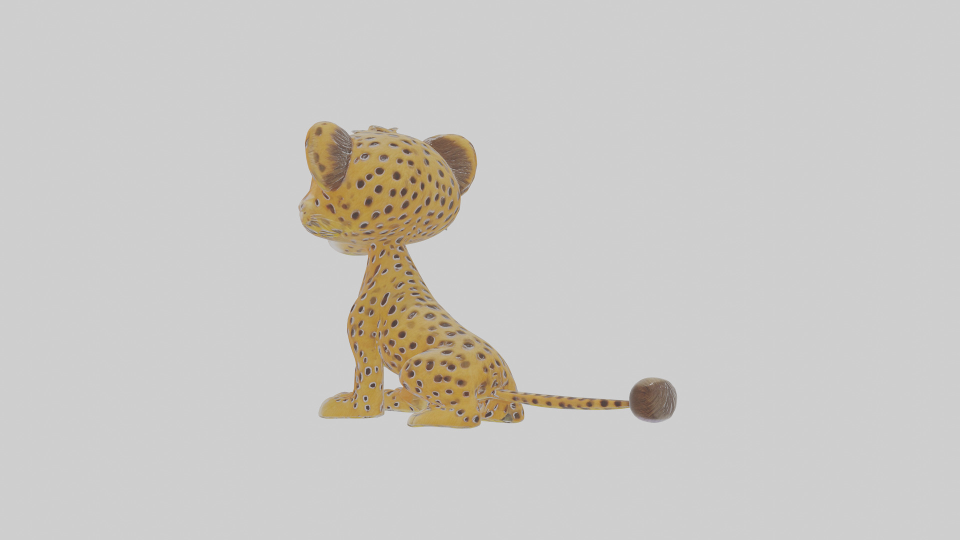 Cartoon Cheetah Low-poly 3D model_1