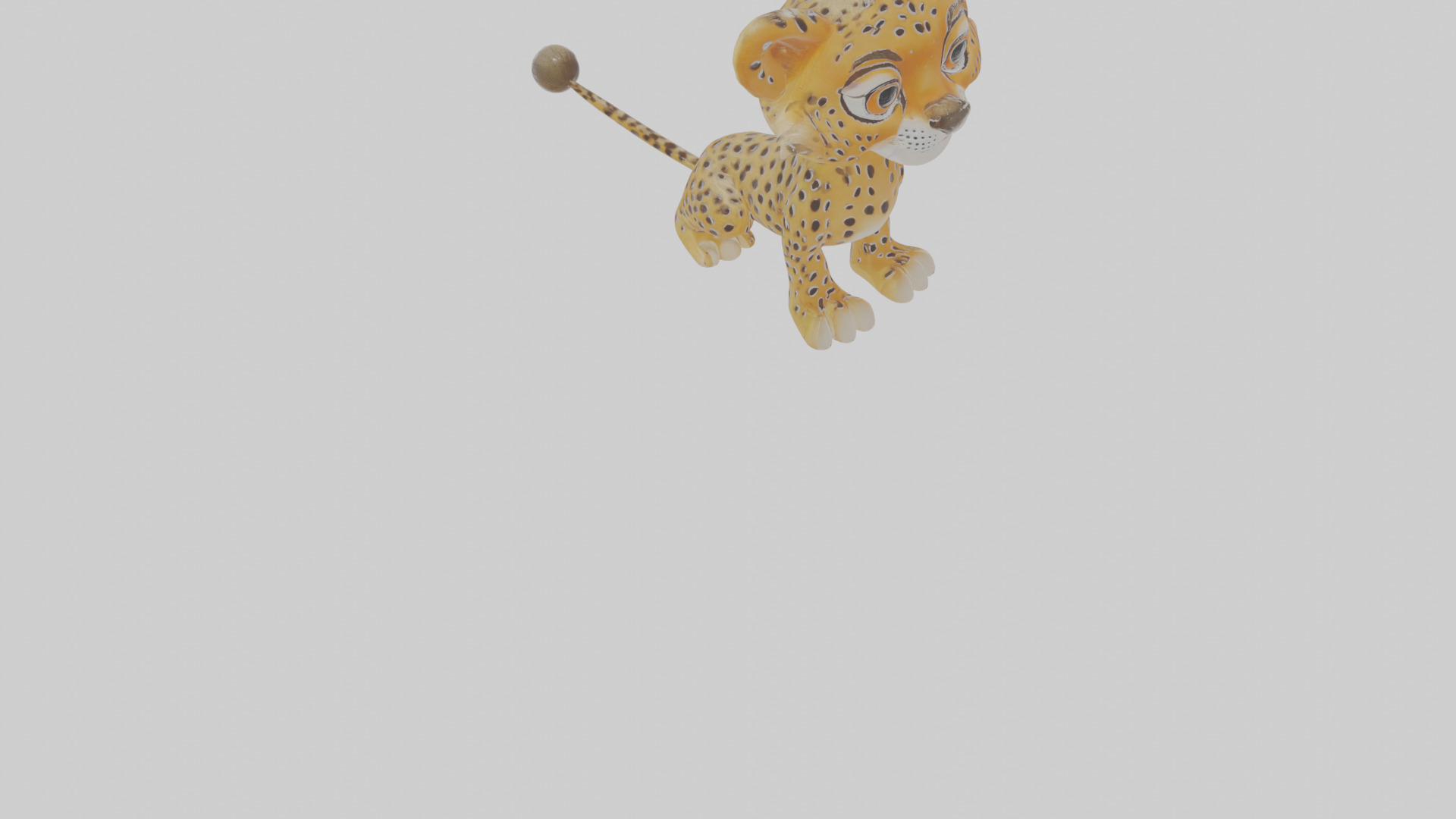 Cartoon Cheetah Low-poly 3D model_10