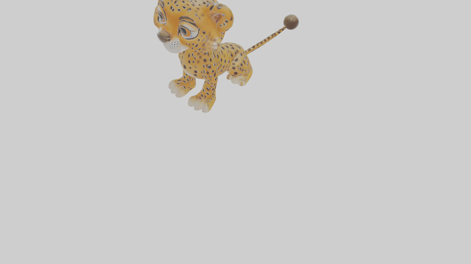 Cartoon Cheetah Low-poly 3D model_8