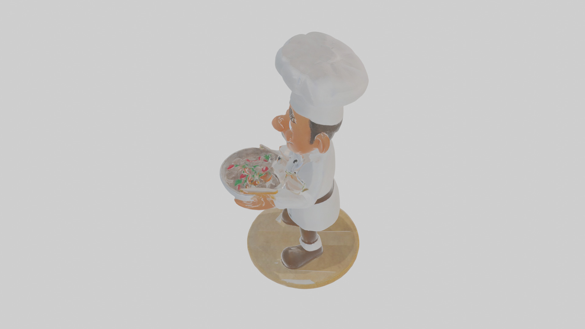 Cartoon Chef Low-poly 3D model_26