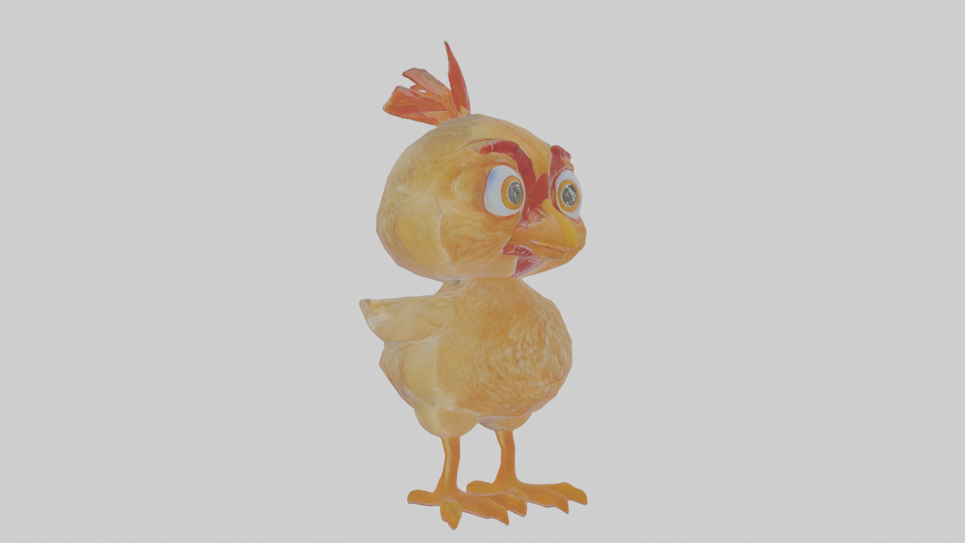 Cartoon Chicken Low-poly 3D model_11