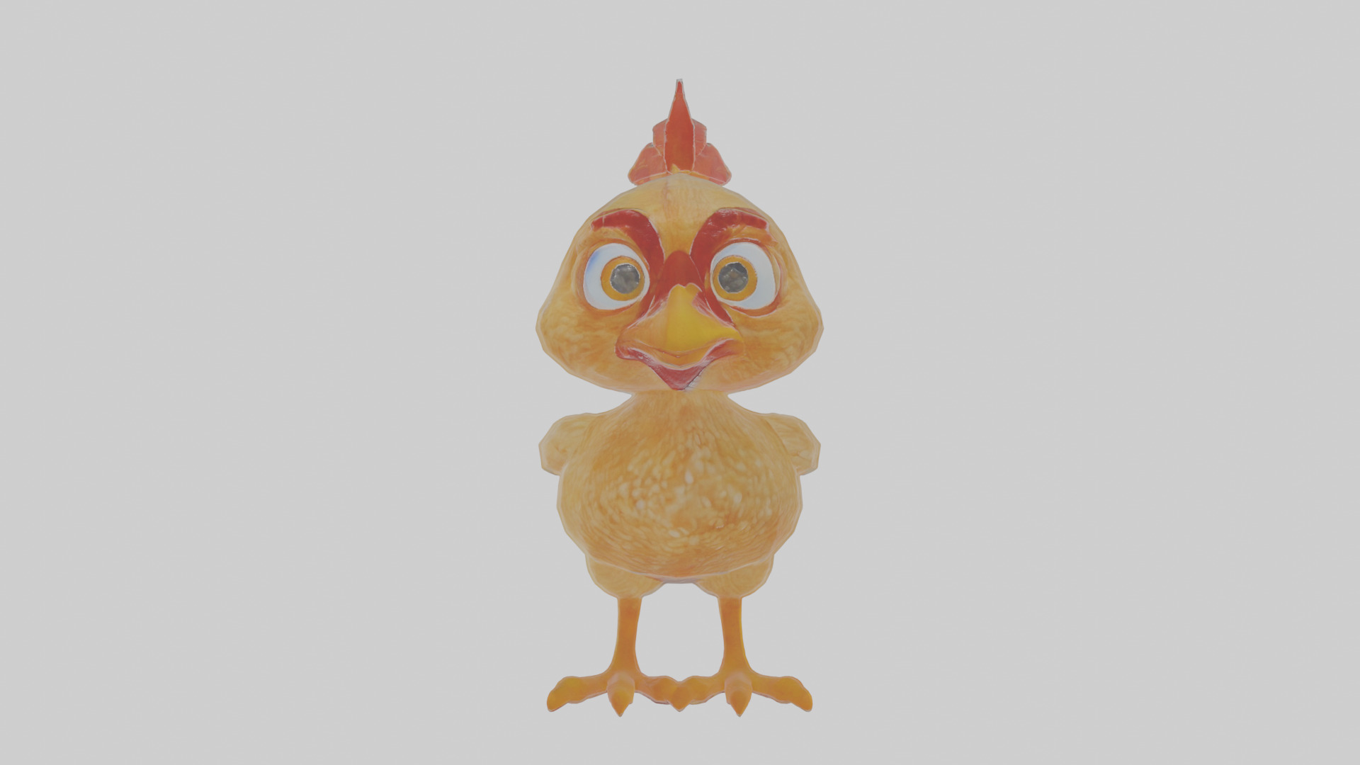 Cartoon Chicken Low-poly 3D model_15