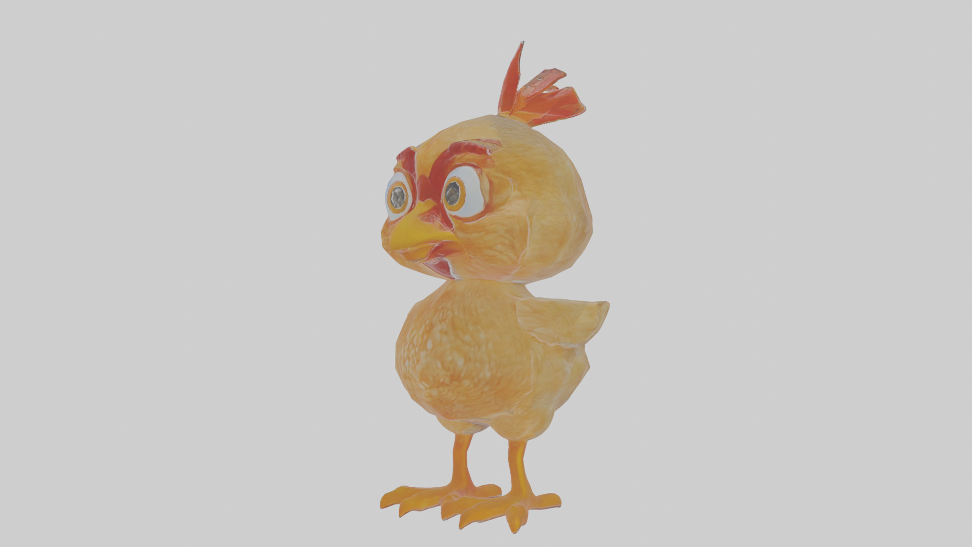 Cartoon Chicken Low-poly 3D model_13