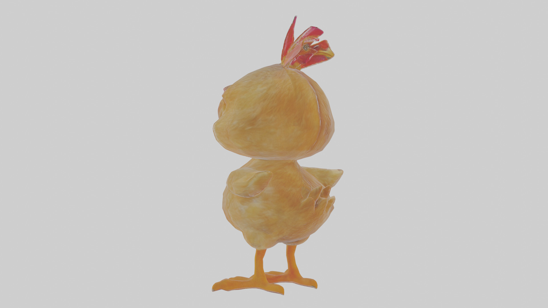 Cartoon Chicken Low-poly 3D model_2