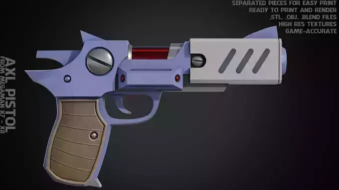 Mega Man X7 Axl Pistol for Cosplay 3D print model