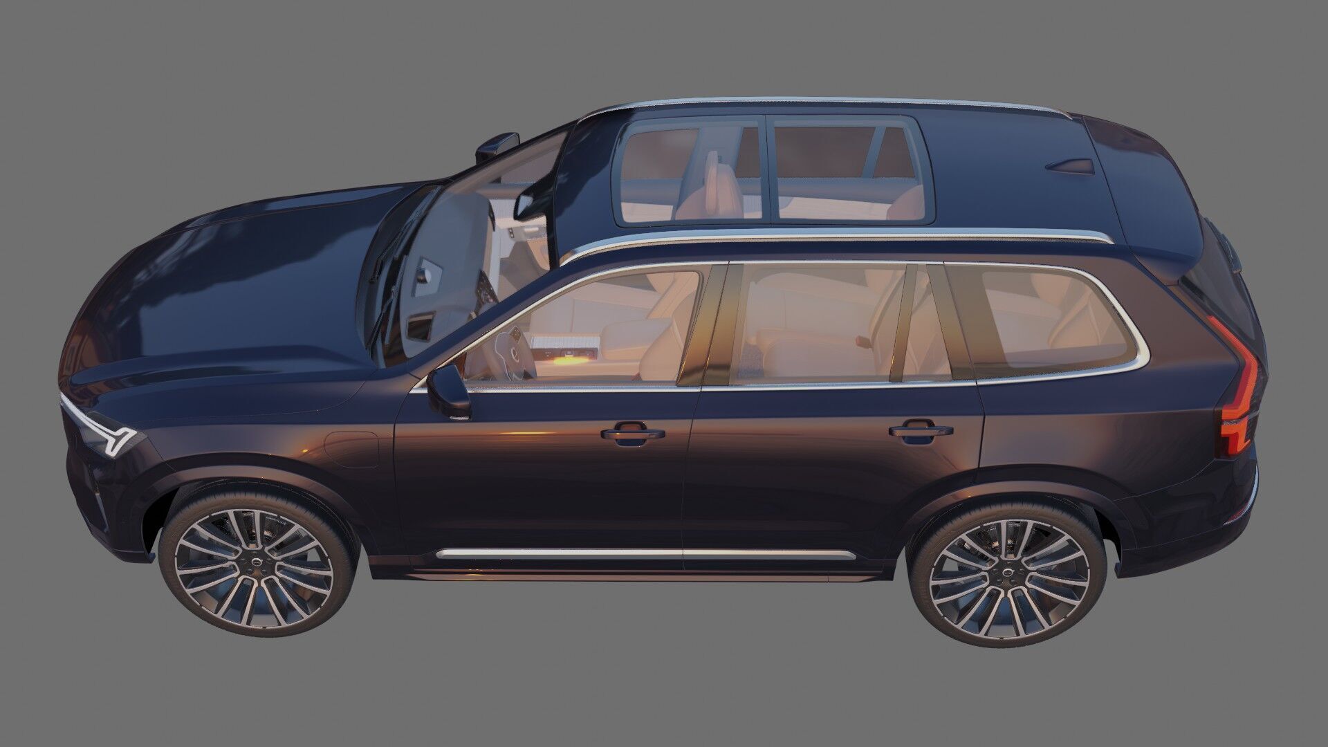 Volvo XC90 2025 with interior 3D model_23