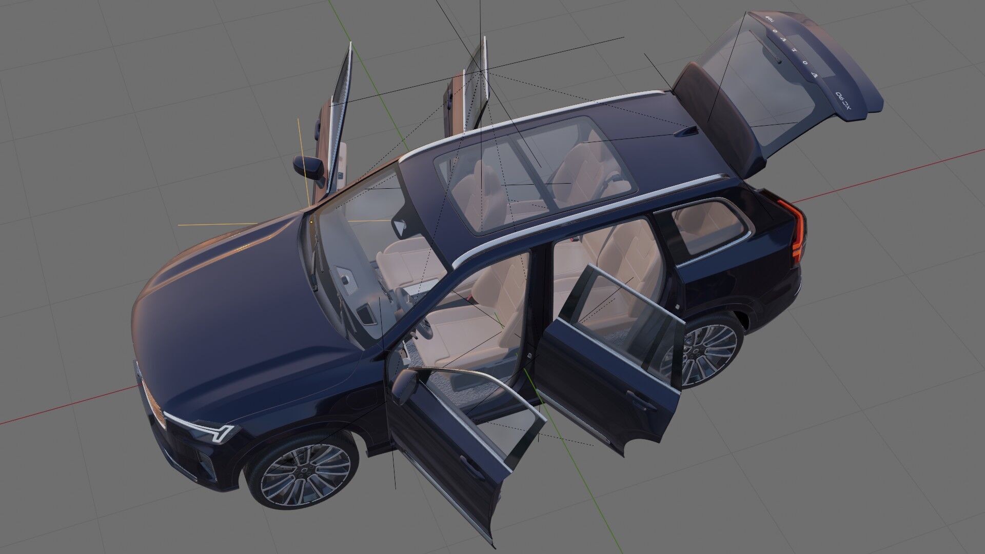 Volvo XC90 2025 with interior 3D model_29