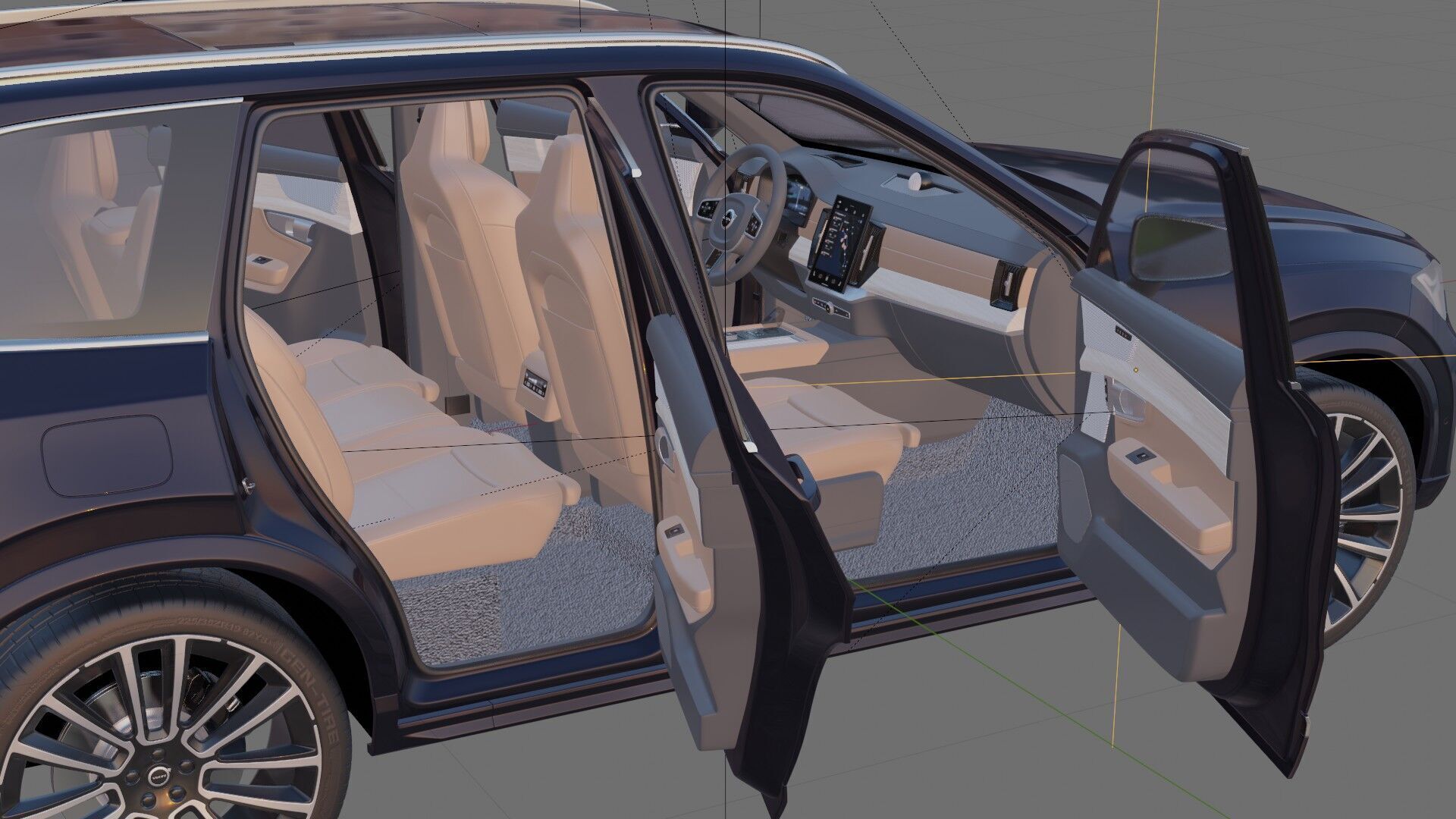 Volvo XC90 2025 with interior 3D model_27