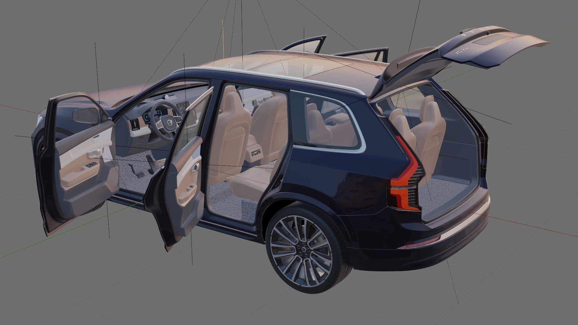 Volvo XC90 2025 with interior 3D model_26