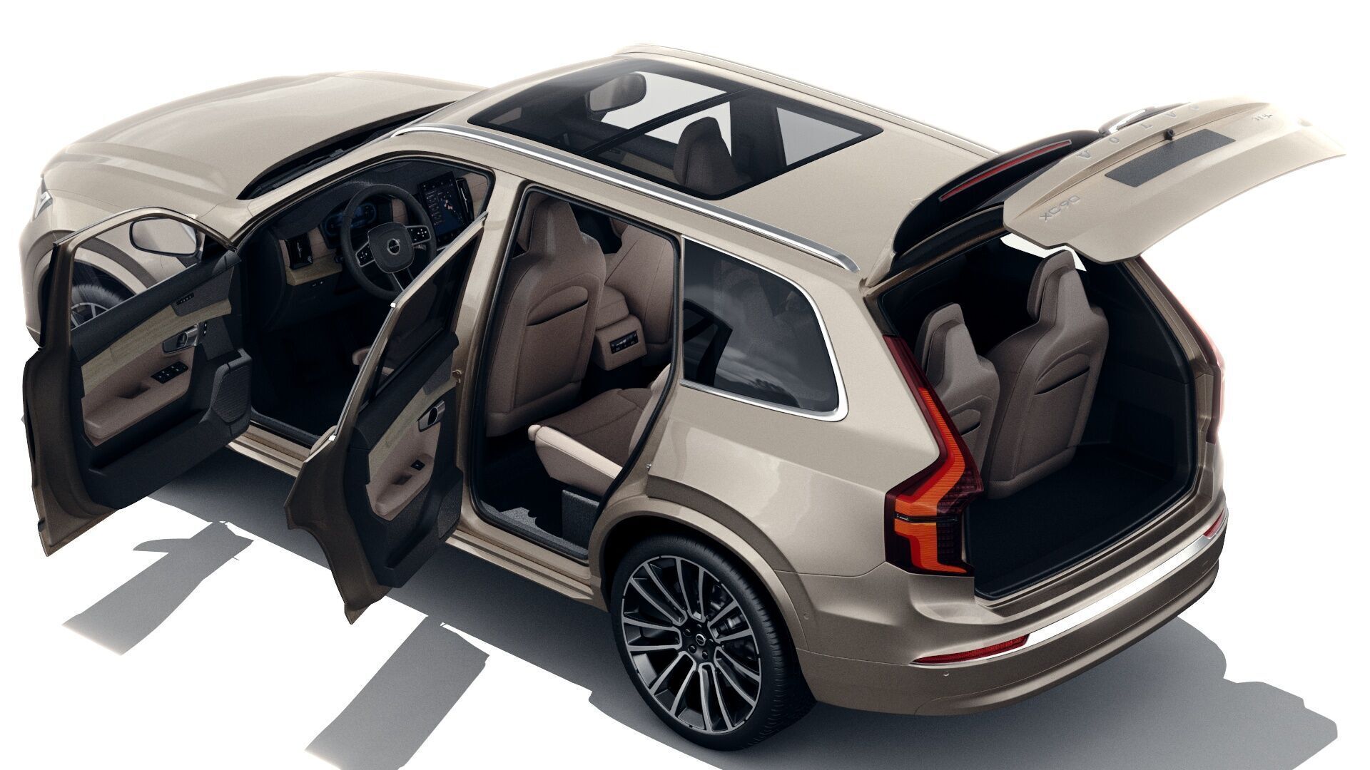 Volvo XC90 2025 with interior 3D model_2