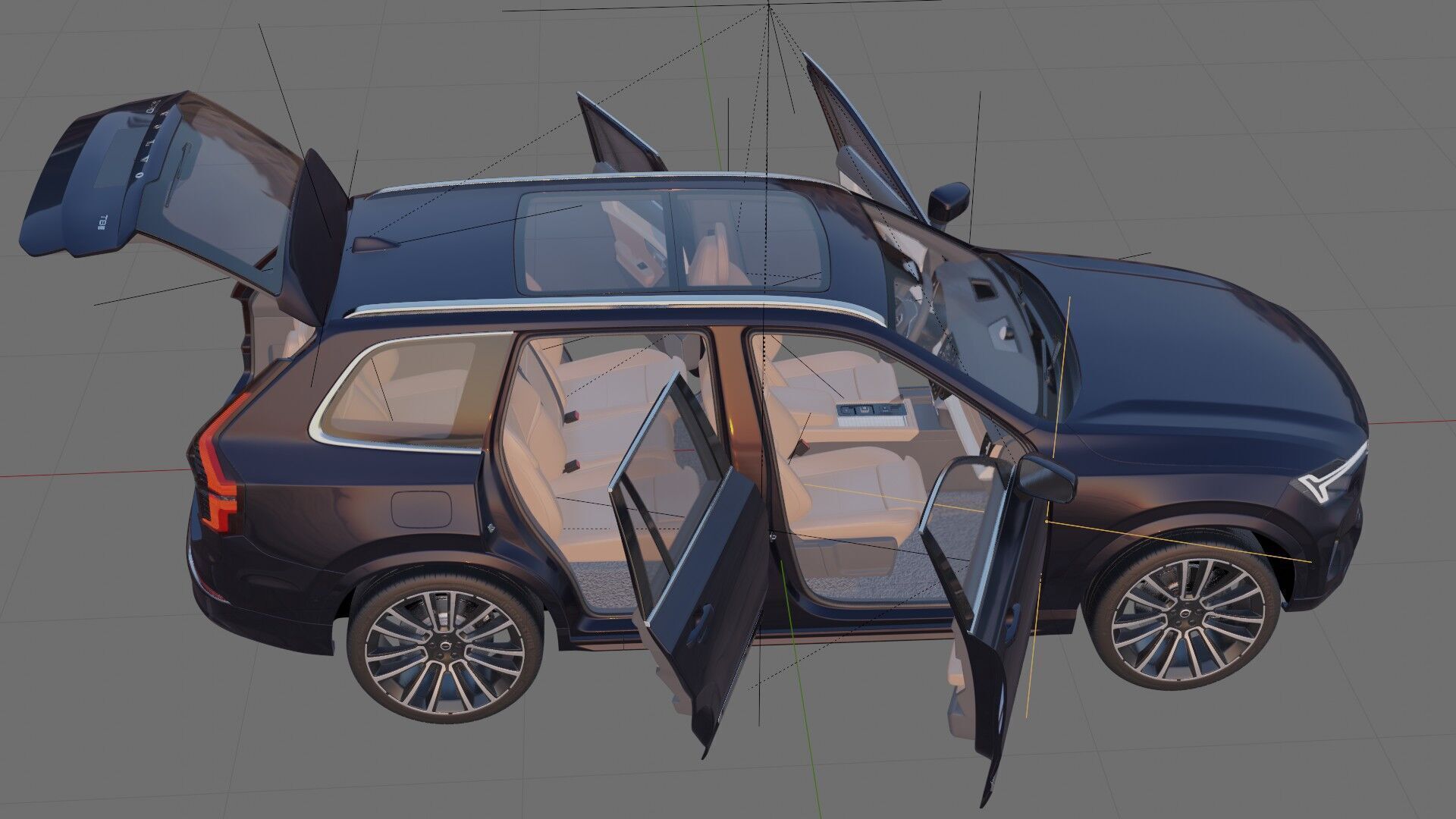 Volvo XC90 2025 with interior 3D model_28