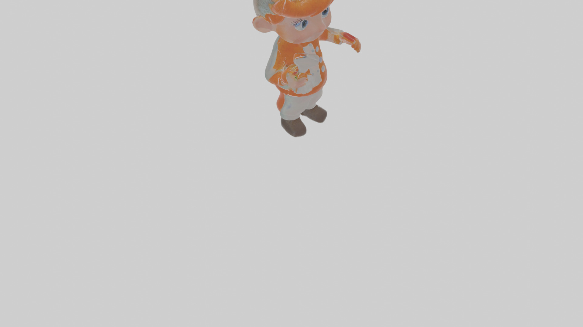 Cartoon Clementine the Chef Model Low-poly 3D model_9