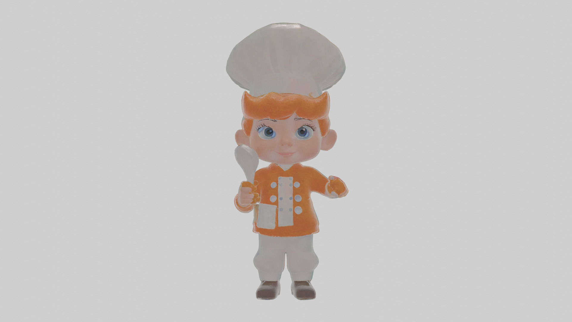 Cartoon Clementine the Chef Model Low-poly 3D model_14