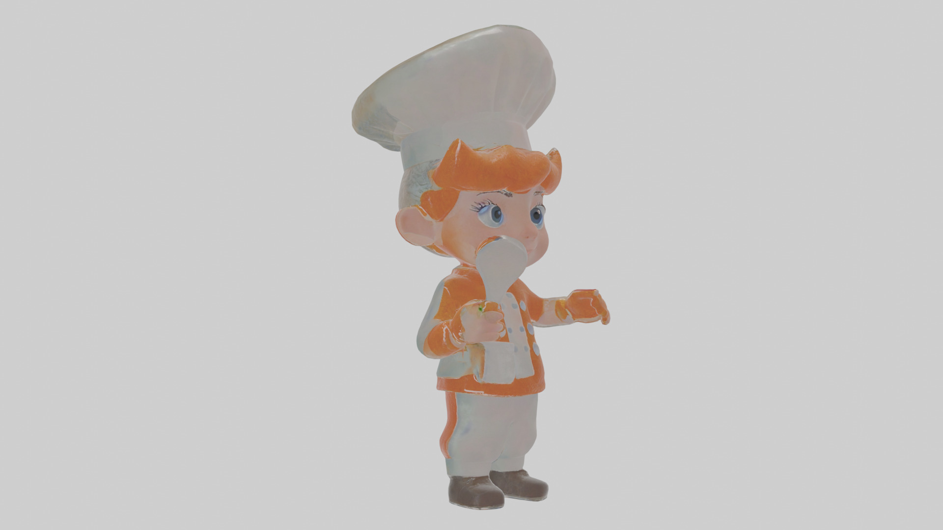 Cartoon Clementine the Chef Model Low-poly 3D model_11