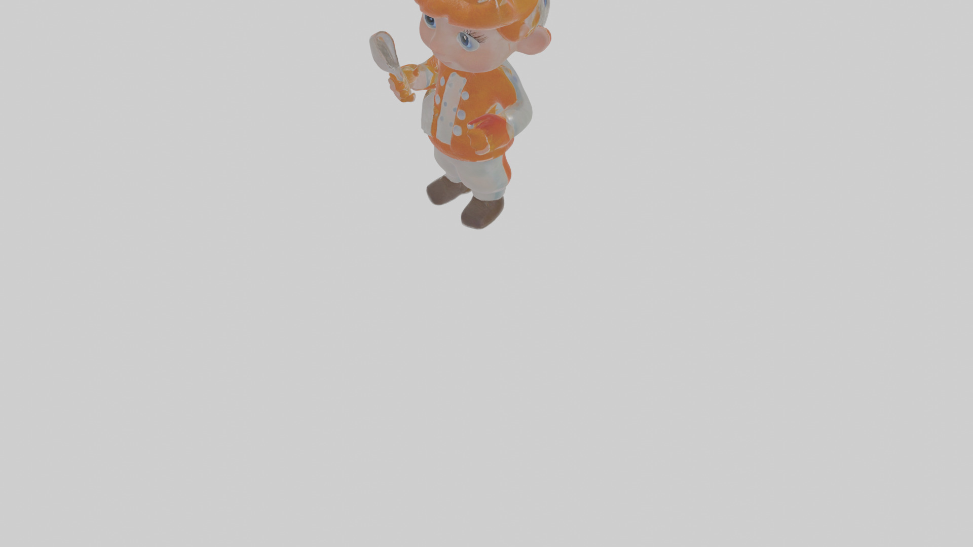 Cartoon Clementine the Chef Model Low-poly 3D model_7