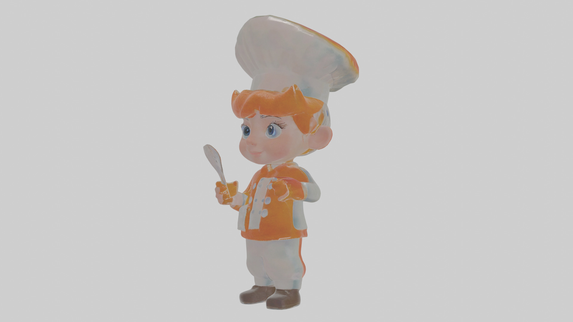 Cartoon Clementine the Chef Model Low-poly 3D model_16