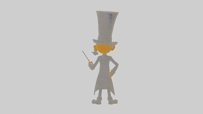 Cartoon Clementine the Conductor of Creepy Concerts Model Low-poly 3D model