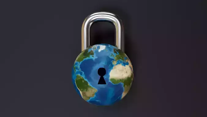 World lock item 3d model game asset 