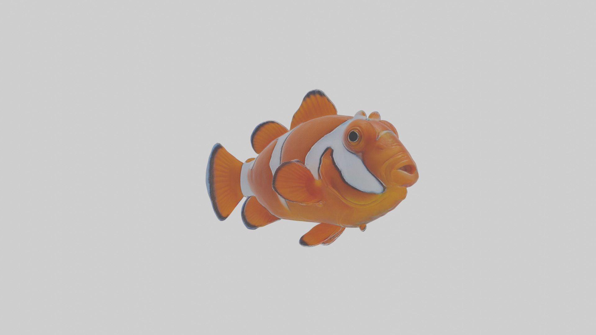 Cartoon Clownfish Low-poly 3D model_3