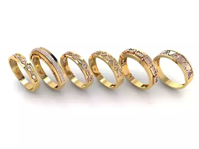 Two piece and two color ring collection 3D print model
