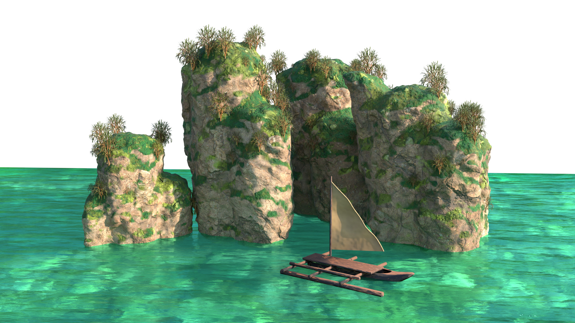 Sea and Rock environment 3D model_2