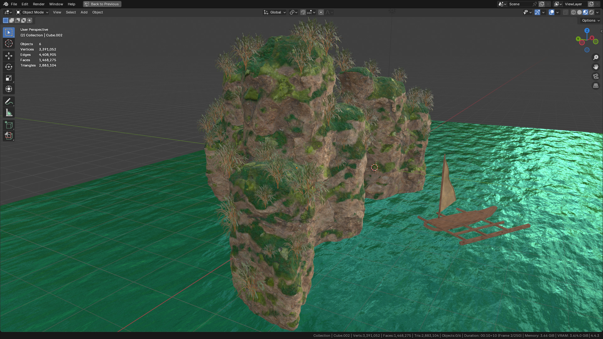 Sea and Rock environment 3D model_34