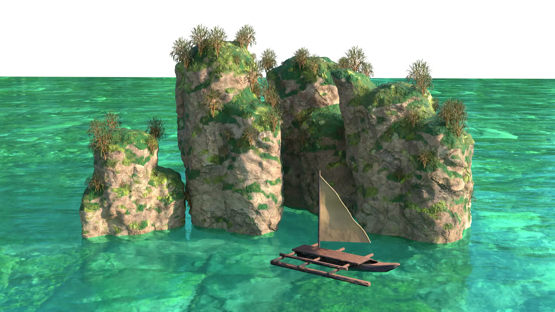 Sea and Rock environment 3D model_0