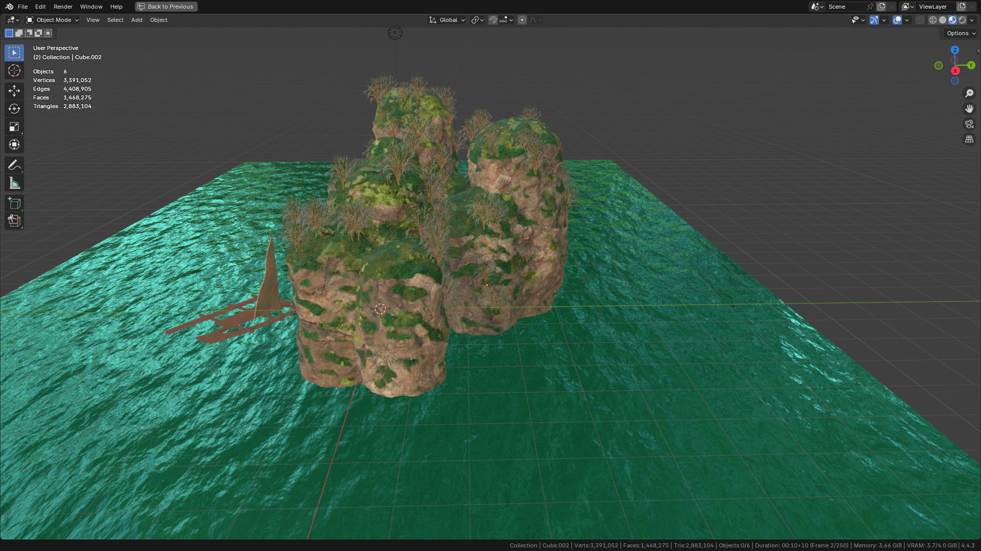 Sea and Rock environment 3D model_36